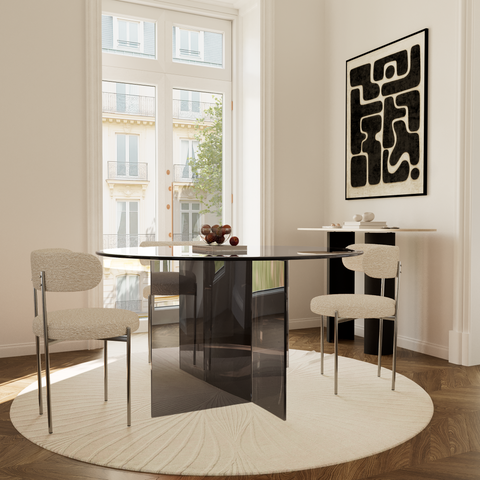Table à manger SIENNA en verre 120cm