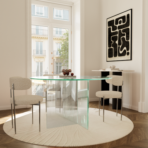Table à manger SIENNA en verre 120cm