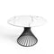 Table extensible MOON céramique effet marbre blanc et pieds noir 120cm