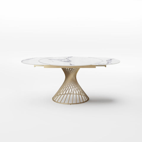 Table extensible MOON pieds doré 120cm