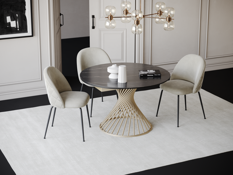 Table extensible MOON pieds doré 120cm