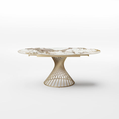 Table extensible MOON pieds doré 120cm