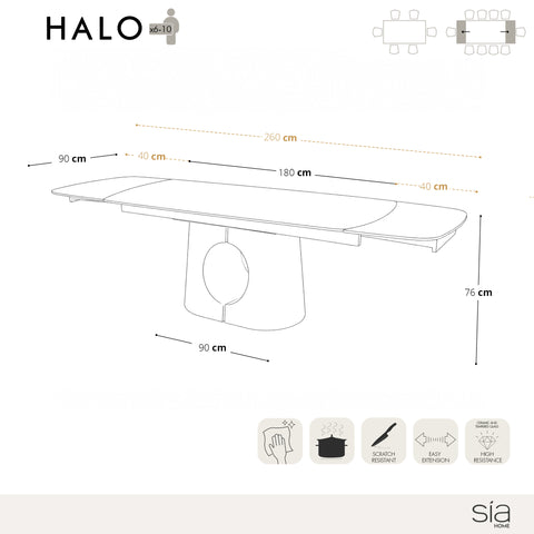 Table à manger extensible HALO