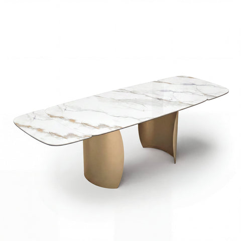 Table à manger extensible CAMÉLIA pied doré 180cm