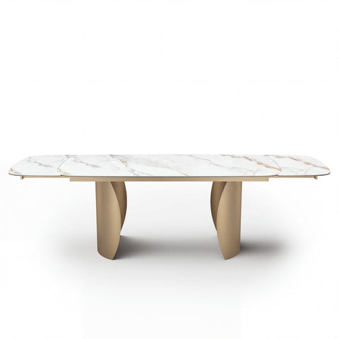 Table à manger extensible CAMÉLIA pied doré 180cm
