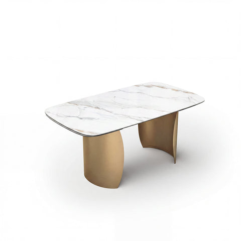 Table à manger extensible CAMÉLIA pied doré 180cm
