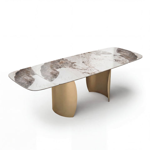 Table à manger extensible CAMÉLIA pied doré 180cm