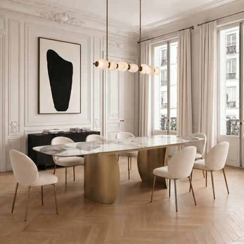 Table à manger extensible CAMÉLIA pied doré 180cm