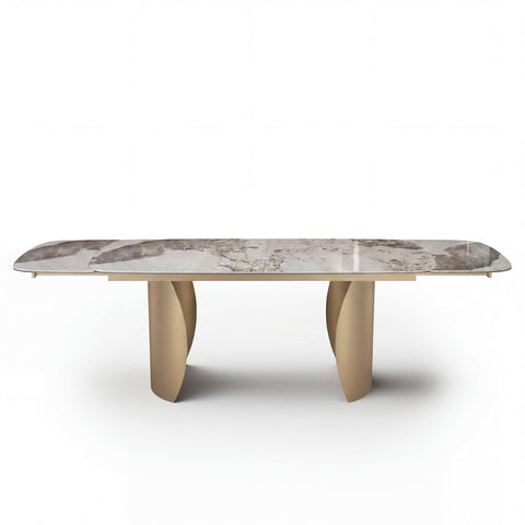 Table à manger extensible CAMÉLIA pied doré 180cm