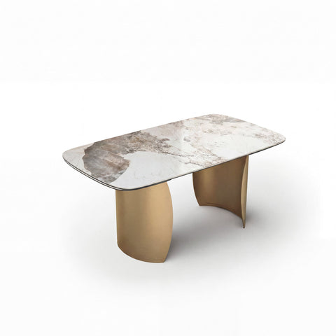 Table à manger extensible CAMÉLIA pied doré 180cm