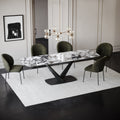 Table extensible LYS Céramique et verre trempé pieds noirs 160x90x76cm