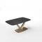 Table extensible XL LYS Céramique et verre trempé pieds dorés 200x90x76cm