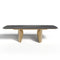 Table extensible XL Camélia Céramique et verre trempé pieds dorés 200x90x76cm