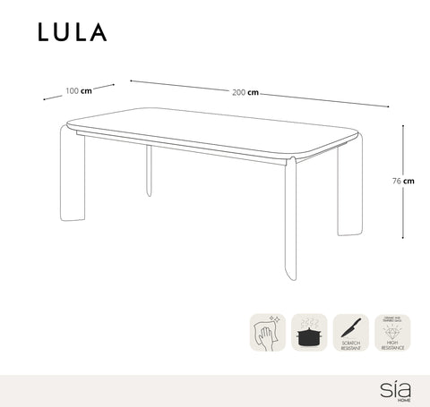 Table à manger laquée LULA 200cm