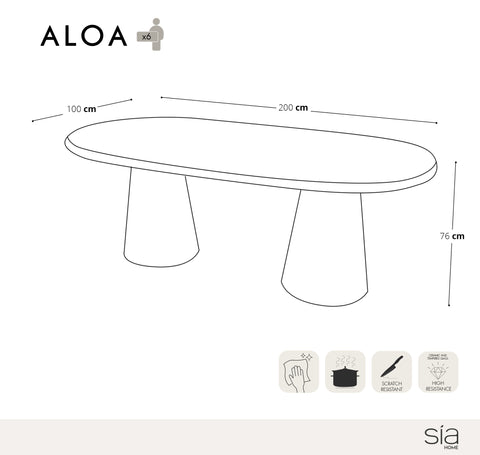 Table à manger ALOA 200cm