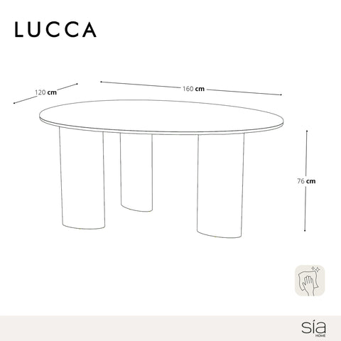 Table à manger LUCCA marbre et bois noyer foncé 160cm