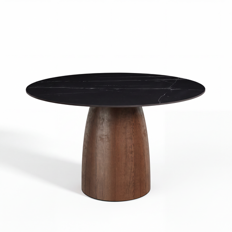 Table à manger TAMI céramique et bois noyer 120cm