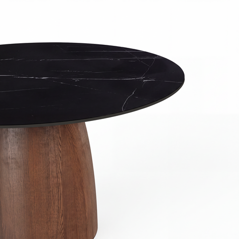 Table à manger TAMI céramique et bois noyer 120cm