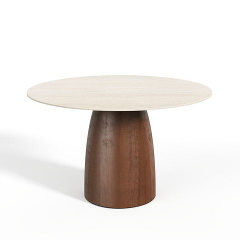 Table à manger TAMI céramique et bois noyer 120cm