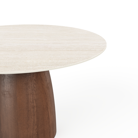 Table à manger TAMI céramique et bois noyer 120cm