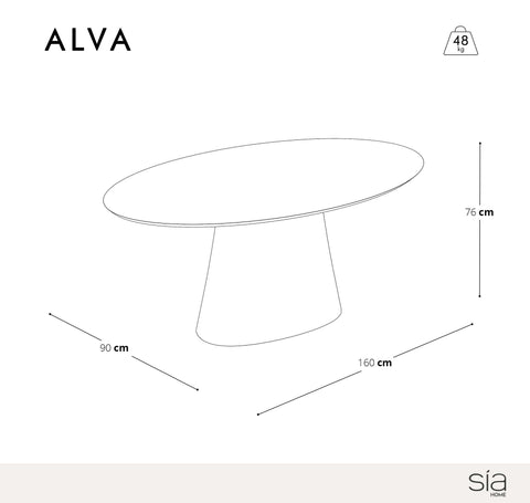 Table à manger Alva 160x90cm