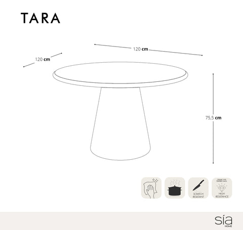 Table à manger micro-ciment TARA 120cm