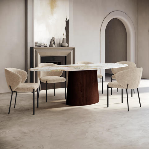 Table à manger ARLO pied noyer 200x90x76cm