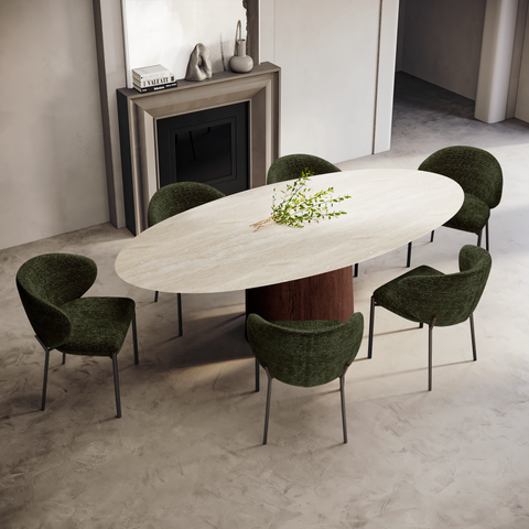 Table à manger ARLO pied noyer 200x90x76cm