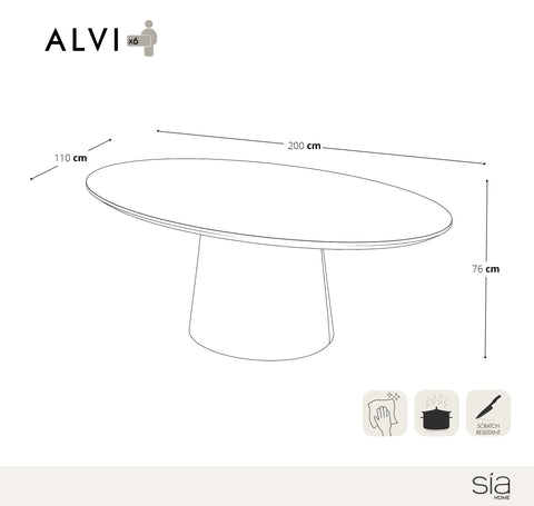 Table à manger ALVI 200cm