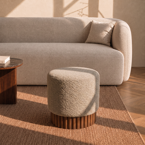 Pouf TEKA tissu bouclette