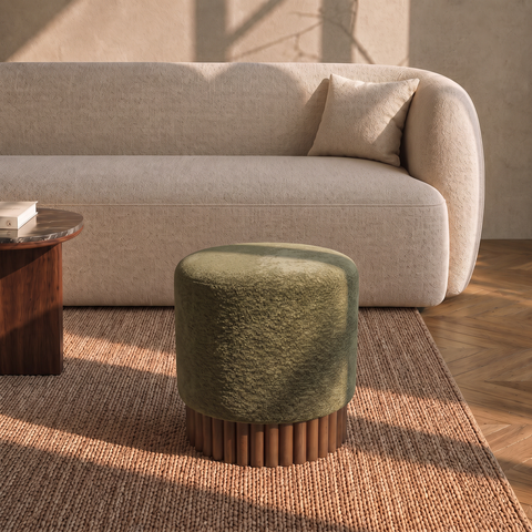 Pouf TEKA tissu bouclette