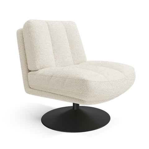 Fauteuil TIMELESS pied noir tissu bouclette