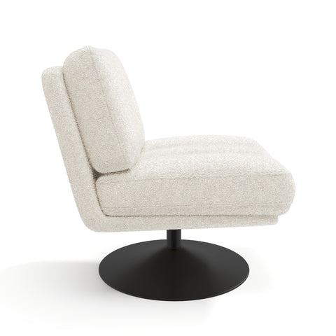 Fauteuil TIMELESS pied noir tissu bouclette