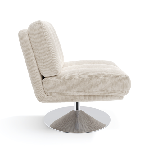Fauteuil TIMELESS pied chrome velours côtelé