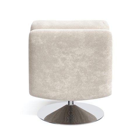 Fauteuil TIMELESS pied chrome velours côtelé