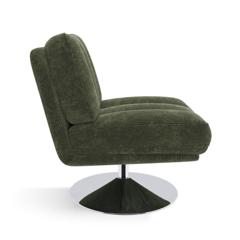 Fauteuil TIMELESS pied chrome velours côtelé