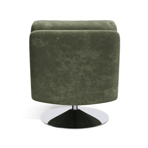 Fauteuil TIMELESS pied chrome velours côtelé