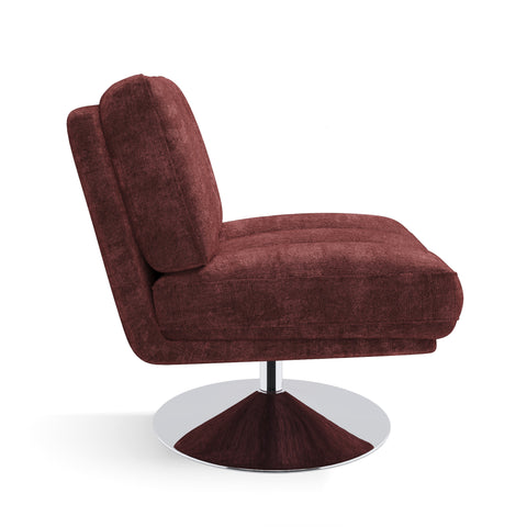 Fauteuil TIMELESS pied chrome velours texturé