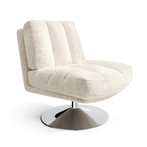Fauteuil TIMELESS pied chrome velours texturé