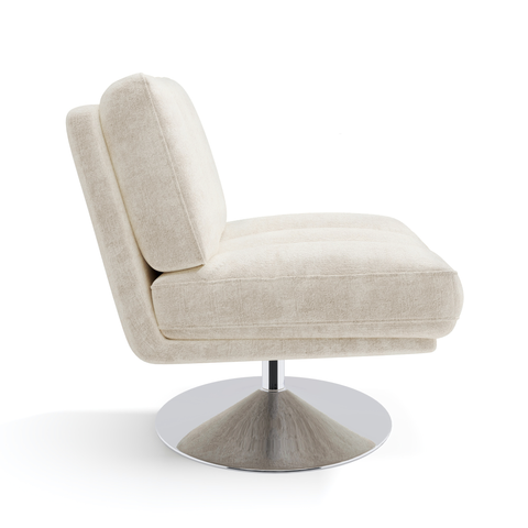 Fauteuil TIMELESS pied chrome velours texturé