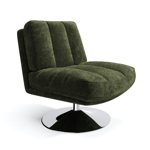 Fauteuil TIMELESS pied chrome velours texturé