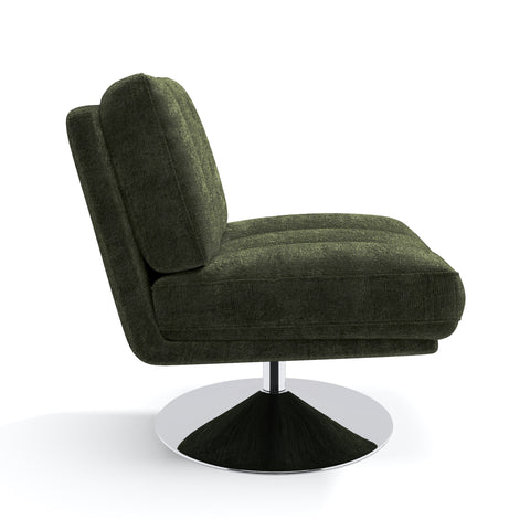 Fauteuil TIMELESS pied chrome velours texturé