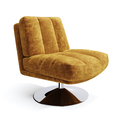 Fauteuil TIMELESS pied chrome velours texturé