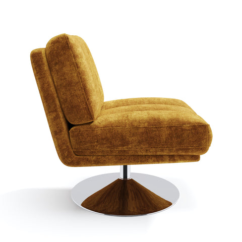 Fauteuil TIMELESS pied chrome velours texturé