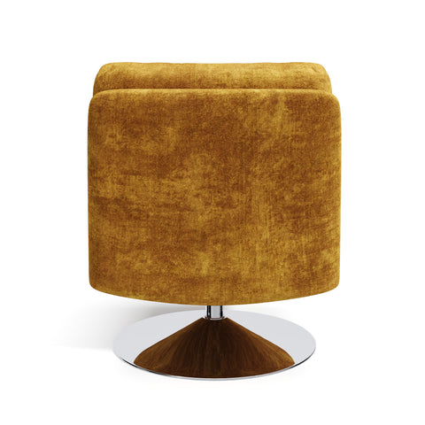 Fauteuil TIMELESS pied chrome velours texturé