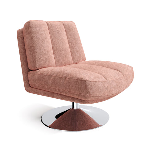 Fauteuil TIMELESS pied chrome velours texturé