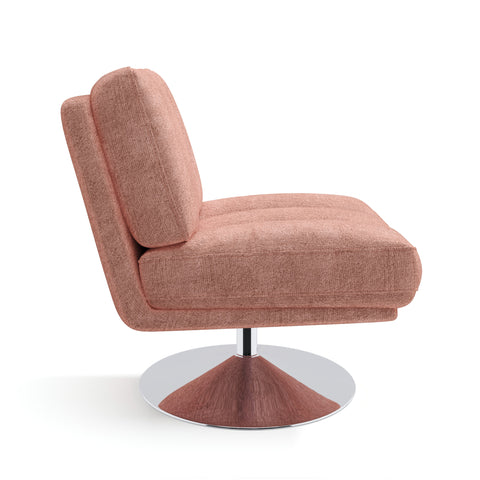 Fauteuil TIMELESS pied chrome velours texturé