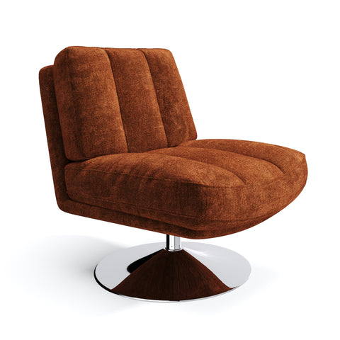 Fauteuil TIMELESS pied chrome velours texturé
