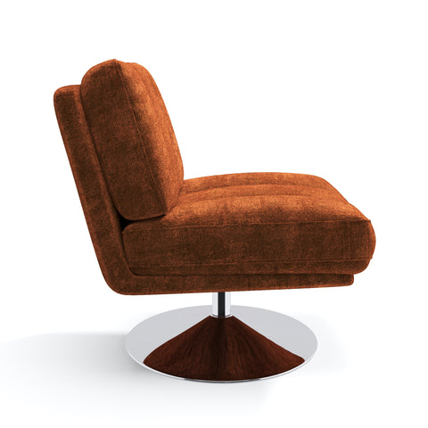 Fauteuil TIMELESS pied chrome velours texturé