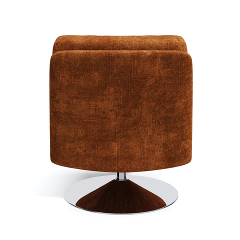 Fauteuil TIMELESS pied chrome velours texturé